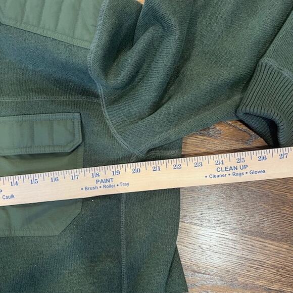 Marmot Backroad Fleece Jacket Mens L Army Green Elbow Shoulder Patches Full Zip - Picture 4 of 10